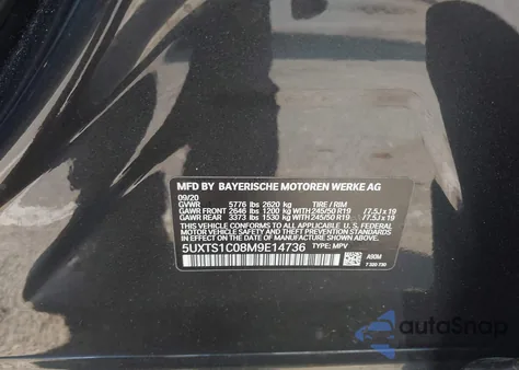 2021 BMW X3 Phev xDrive30E z USA, uszkodzony, nr VIN 5UXTS1C08M9E14736